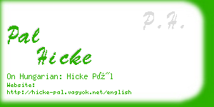 pal hicke business card